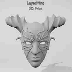 Fantasy Demon Horn Mask – 3D Printable STL File for Cosplay & Decor