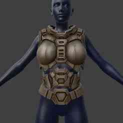 Female Mech Pilot Breast, Belly Armor, and Belt