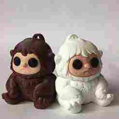 ❄️ Flexi Chibi Yeti – STL Pack | Print-in-Place + Print-in-Parts + Keychain Edition