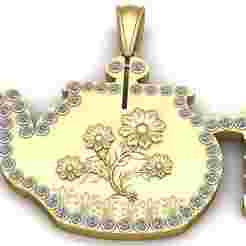 "Floral Elegance Teapot Pendant"
