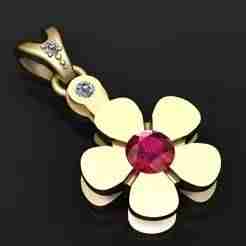 Floral Ruby Pendant