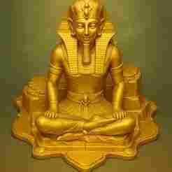 (free 24hs) Golden Pharaoh Meditation Statue - Exclusive 3D Model