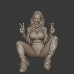 Friendly Urban Girl – Stylized Modern Figurine 3D Print Model