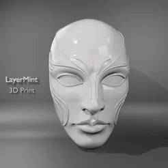 Futuristic 3D Printable Mask with Elegant Line Art – STL File