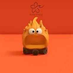 Ghibli Calcifer STL File - Magical 3D Printable Decor & Keychain