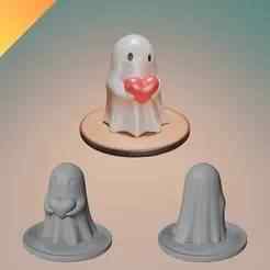Ghost with Heart 3D Model STL – Halloween Ghost Figurine Holding Love Heart for 3D Printing