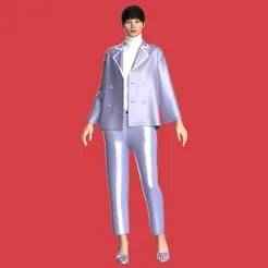 Girls-Jacket With Pant Outfit  | Marvelous / Clo3d / obj / fbx