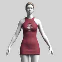 Girls Midi Dress | Marvelous / Clo3d / obj / fbx