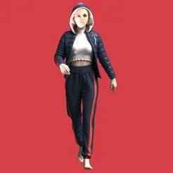 Girls Outfit-Puffer Jacket with Jogger | Marvelous / Clo3d / obj / fbx