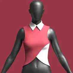 Girls Sleeveless Party Tops | Marvelous / Clo3d / obj / fbx