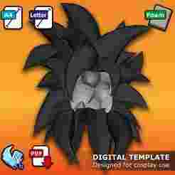 Goku SSJ4 Wig - Pepakura 3D Template