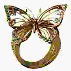 Gold-Plated Butterfly Jewelry Ring