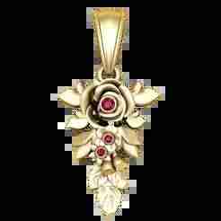 gold rose pendant