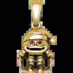 Golden Elf Monster Pendant with Ruby Eyes