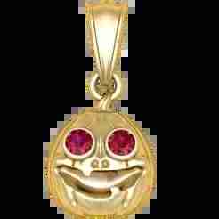 Golden Pumpkin Pendant with Ruby Eyes