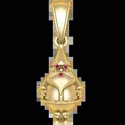 Golden Santa Claus Pendant with Ruby Accents