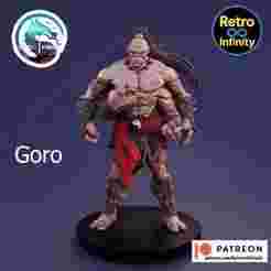 Goro - Mortal Kombat 1 3D figure Retro Infinity style (120mm) : vinyl collectible
