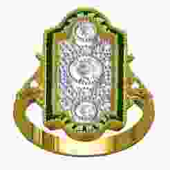 Green Baguette and Three Stone Art Deco Wedding Bride Ring