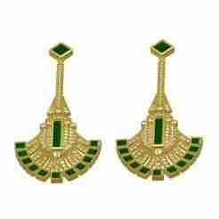 Green Princess Diamond Long Drop Earring