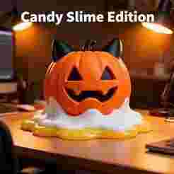 Halloween Cat Pumpkin Slime Candy 3D Print STL Model