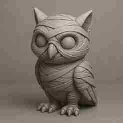 Halloween Mummy Owl - 3D Printable Figurine / Spooky Decoration