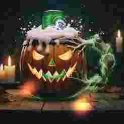 Halloween pumpkin jug beer