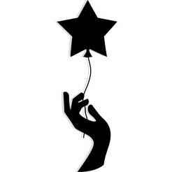 hand holding a floating balloon shaped like a star 1 - 2D/3D Wall Art STL+SVG For CNC Router, Plasma, Waterjet, Laser & 3D Printer
