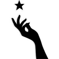 hand reaching toward a floating star 2 - 2D/3D Wall Art STL+SVG For CNC Router, Plasma, Waterjet, Laser & 3D Printer