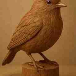 Handcrafted Wooden Bird Sculpture