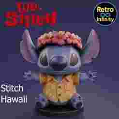 Hawaiian Stitch / Hawaiian Stitch - shirt and flowers 3D figure Retro Infinity style (100mm) : vinyl collectible