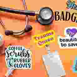 Healthcare Badge Swag!! Lanyard Reel Covers-- GREAT Nurse/EMT Gifts!!