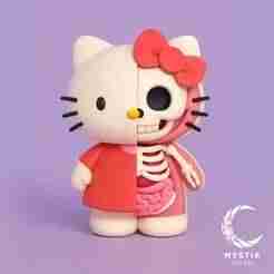 Hello Kitty anatomical dissection cartoon 3D