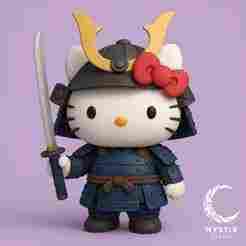Hello Kitty Samurai – Chibi 3D Figure (3D Print STL)