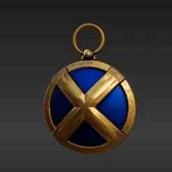 Heroic "X" Emblem Keychain - Classic Comic Style Symbol 3D Print File