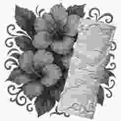 Hibiscus Scroll Bouquet Clay Roller – Debossed Texture STL for Pottery, Polymer Clay & Slab Work