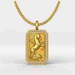 Horse Pendant STL 3D Model for 3D Printing – One Inch Pendant