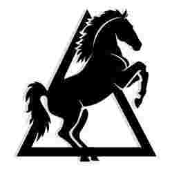 horse rearing inside a triangle 3 - 2D/3D Wall Art STL+SVG For CNC Router, Plasma, Waterjet, Laser & 3D Printer