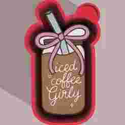 ☕🎀 Iced Coffee Bottle – Freshie, Keychain, Resin & Candle Mold A bold & stylish bow with girly iced coffee bottle design