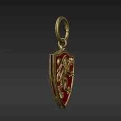 Iconic Magic School Lion Emblem Pendant - Detailed 3D Printable Accessory