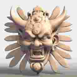 Indonesian Traditional Mask - Intricate 3D Printable STL Model for Art & Decor