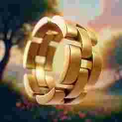 Interlocking Chain Ring - Modular 3D Print Jewelry Design 42