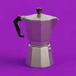 Italian Moka Pot Keychain ☕ - Multi-color 3D Print Model -  Cute Coffee