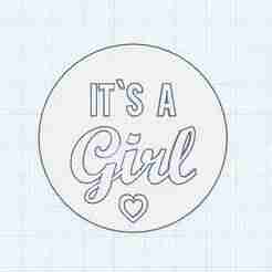 It's a Girl! Cookie / Fondant Embosser Stamp - 3D Printable Baby Shower Mold