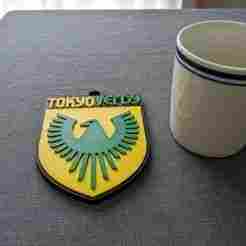 J1 Tokyo Verdy keychain badge color printable and renderable