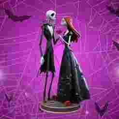 Jack and Sally STL - The Strange World of Jack 3D Printable Collectable Figure