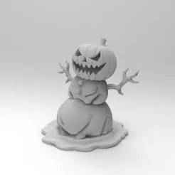 Jack-o'-Lantern Snowman Figurine