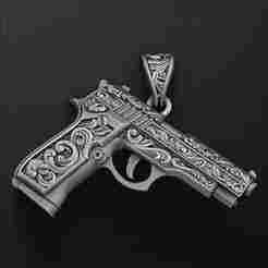 Jewelry Gun Pendant with Ornaments
