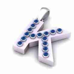 K ALPHABETS GLD PENDANT 3d printable model