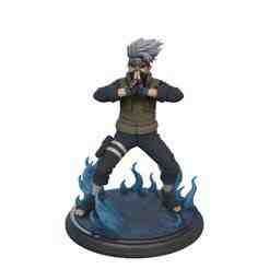 Kakashi Hatake Statue – Blue Fire Base (3D Print Model)