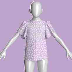 Kids Printed Woven Tops | Marvelous / Clo3d / obj / fbx